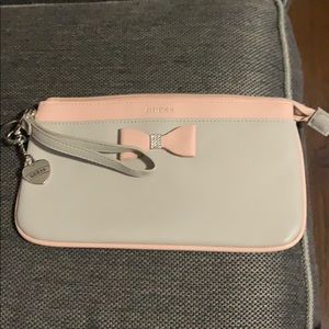 Pink and gray Guess Clutch